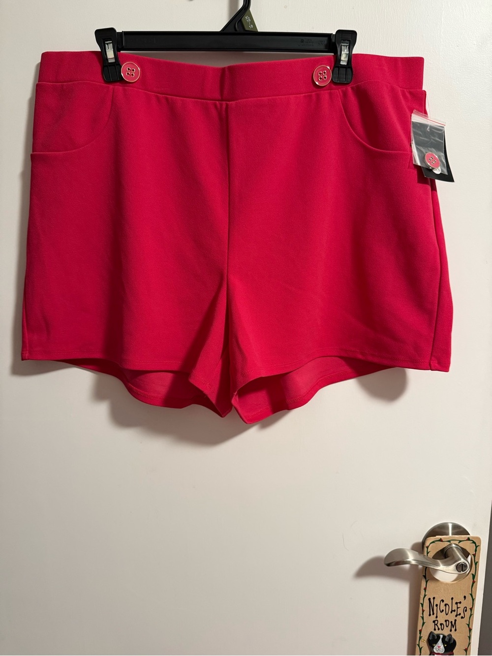 High-Waist Hot Pink Women's Stretch Shorts